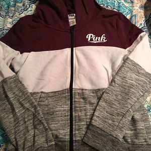 PINK Hooded zip up sweatshirt